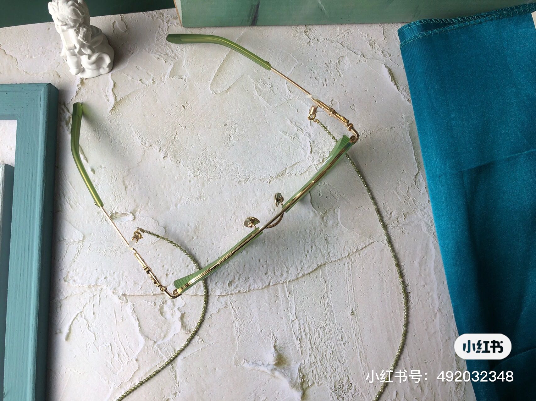 原创2MM绿色锆石切面锆石圆珠石眼镜链小珠子太阳镜挂链口罩链 - 图0