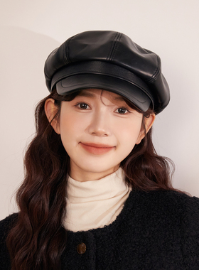 林小橘复古英伦风男女生八角帽