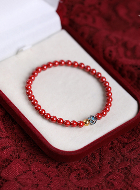 天然朱砂手串帝王砂转运手链红绳