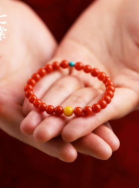 南红玛瑙手串蜜蜡绿松石小米珠