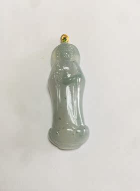缅甸A货天然翡翠玉 乌鸡种水观音吊坠吊坠 新鲜出炉净货