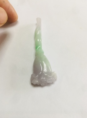 缅甸A货天然翡翠玉 紫加绿春彩玫瑰花吊坠 新鲜出炉净货