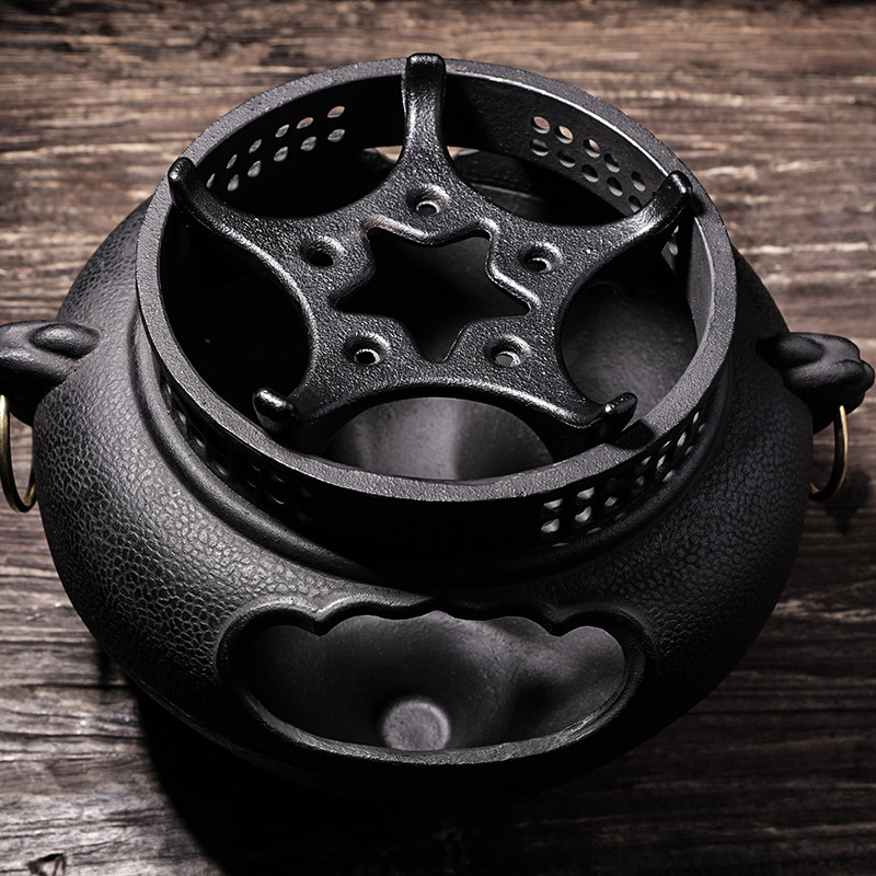 鬼面风炉铸铁壶炭炉煮茶日式复古铁釜煮茶炉碳炉室内取暖摆件茶具,淘宝优惠券,粉丝福利购,淘宝优惠卷