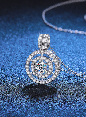 欧美风高级感项链莫桑钻吊坠 s925纯银项链锁骨链D色莫桑石项链