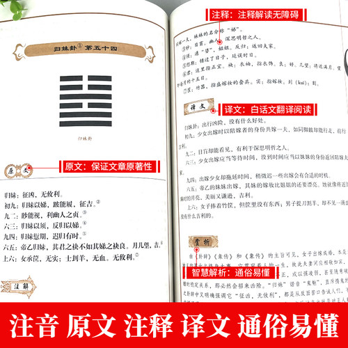 加厚完整版易经正版典藏版百部国学传世经典原文+注释+译文文白对照解读经典国学易经全集正版原文周易易经基础入门解全书大全集yy - 图1