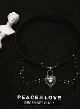 choker原宿朋克风桃心暗黑锁骨链