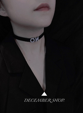 包邮可定制名字字母皮质项圈暗黑简约锁骨链choker短款小众脖项链