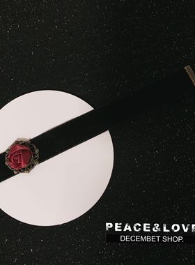 手作颈带玫瑰花项圈短女哥特丝绒