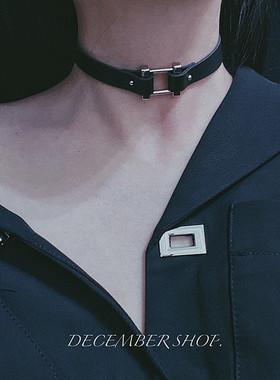 性感颈带皮革朋克锁骨链