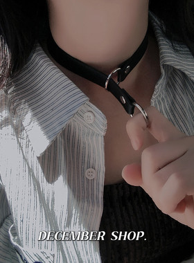包邮choker可收紧拉拽项圈手工颈带小众性感表演拍照锁骨链情趣男