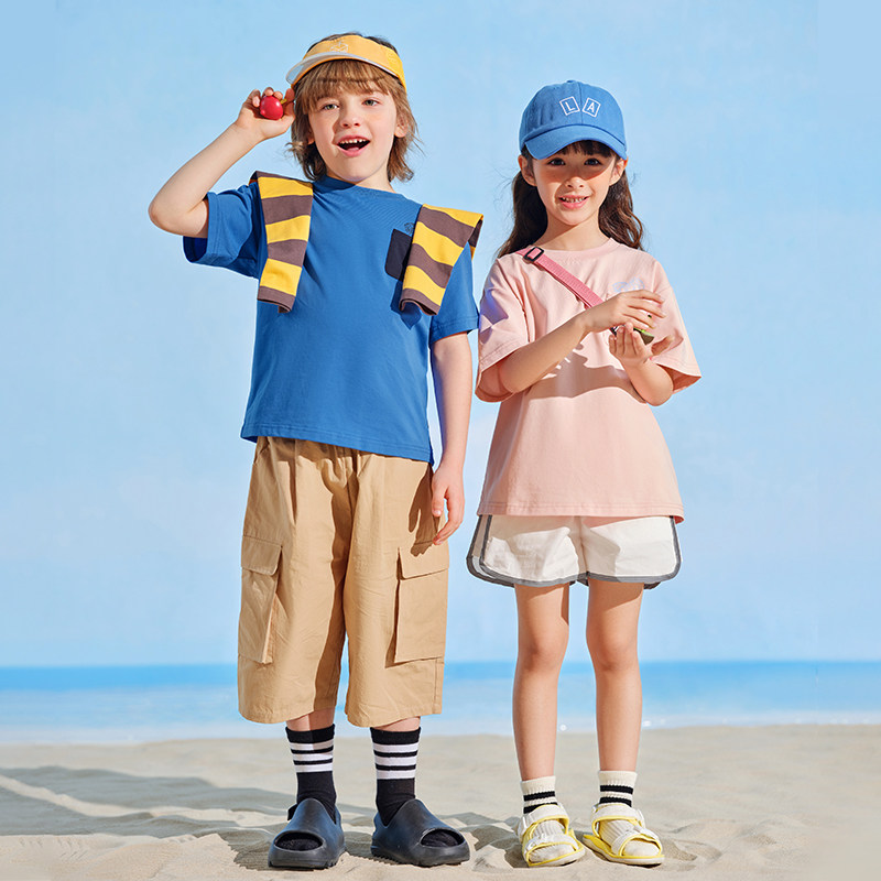 伯希和儿童T恤女童夏季新款休闲运动宽松圆领透气男童短袖,淘宝优惠券,粉丝福利购,淘宝优惠卷