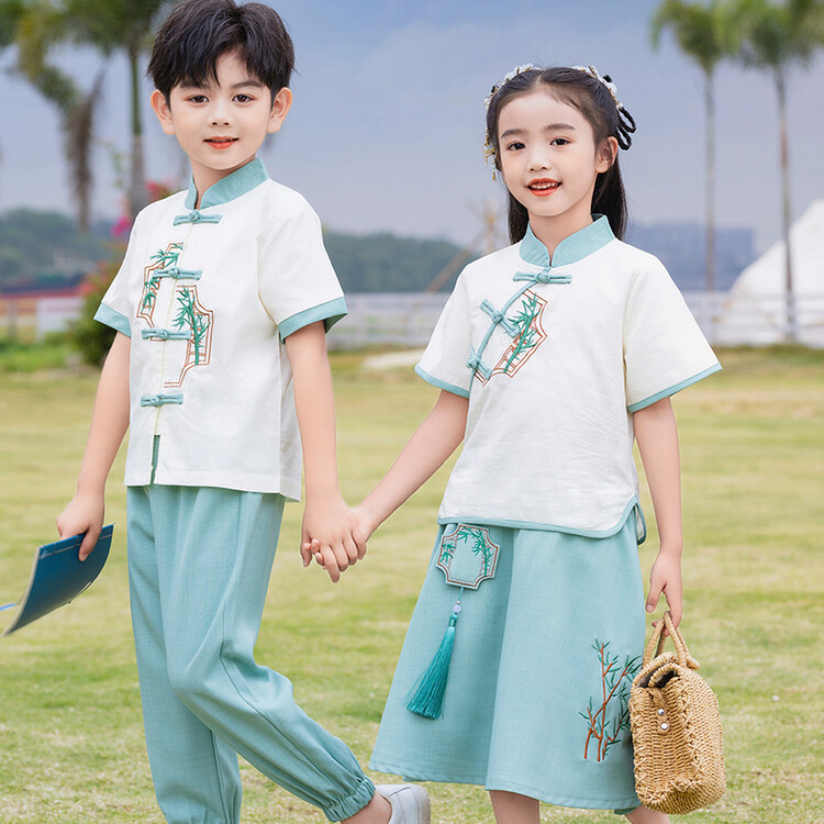 儿童国学班服夏季男女童汉服六一表演服中小学生演出服幼儿园园服-图2