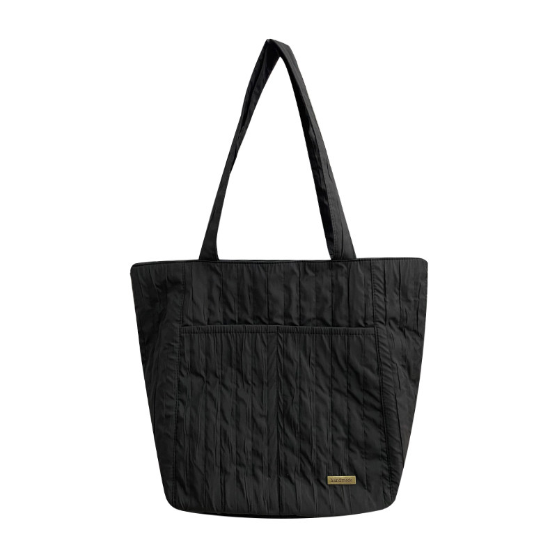 夏季新品褶皱单肩包简约时尚ins风包包通勤双口袋大容量,淘宝优惠券,粉丝福利购,淘宝优惠卷