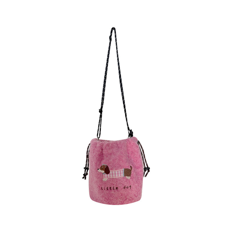 冬季新品毛绒斜挎抽绳小包时尚百搭可爱图案包包女,淘宝优惠券,粉丝福利购,淘宝优惠卷