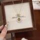Fortune and Peace Buckle Necklace for Women Chinese Style Chalcedony Pendant Simple Light Luxurious Niche Design Mother's Day Gift