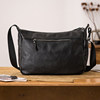 Back step sports shoulder bag head layer cowhide crossbody bag for men