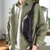 Back-step genuine leather head layer cowhide casual chest bag crossbody bag