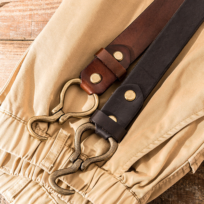 美式复古手工真皮腰带皮带男青年头层牛皮潮牌裤带个性做旧纯铜扣,淘宝优惠券,粉丝福利购,淘宝优惠卷