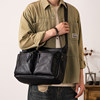 Back step sports shoulder bag head layer cowhide crossbody bag for men