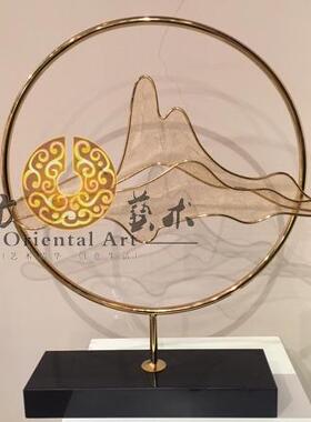摆件玄关艺术品大微金属新中式
