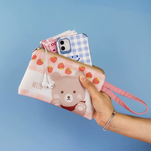 Маленькая небольшая сумка, маленькая сумка клатч, милый портативный тканевый мешок, кошелек, мобильный телефон, широкий экран, в корейском стиле