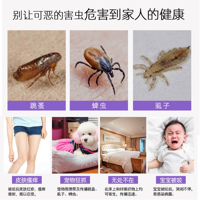 杀跳蚤喷剂家用床上去跳骚药人用猫狗防除虱子灭蚤杀虫剂专用神器_虎窝淘