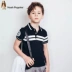 Hush Pupgie Kids Polo Áo mùa hè Mới Big Boy Lapel Vòng cổ ngắn tay áo nửa tay áo thun - Áo thun