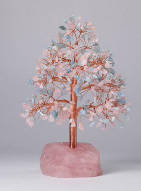 天然水晶底座招财树办公室摆件