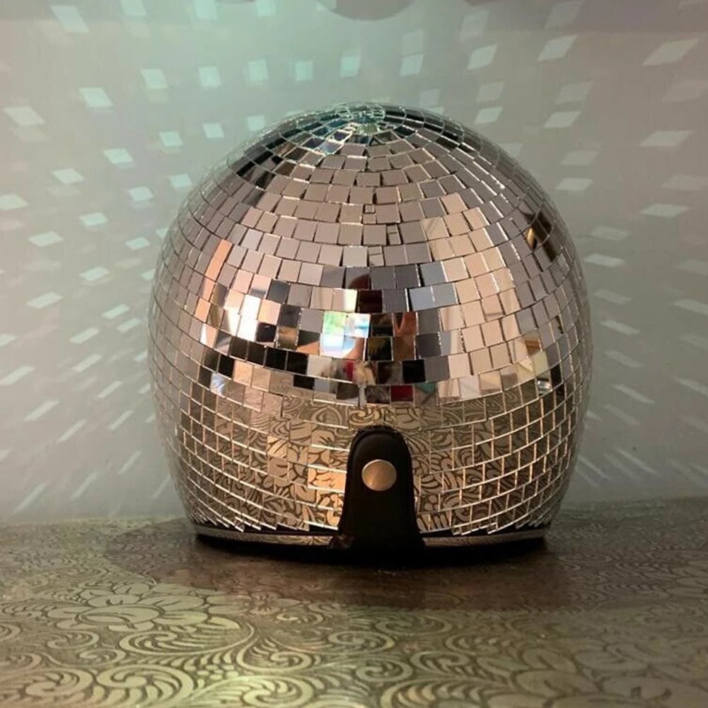 新品Disco ball Helmet with Retractable镜面迪斯科球头盔 - 图1