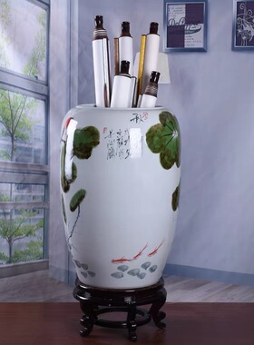 景德镇陶瓷花瓶大号新中式家居卷