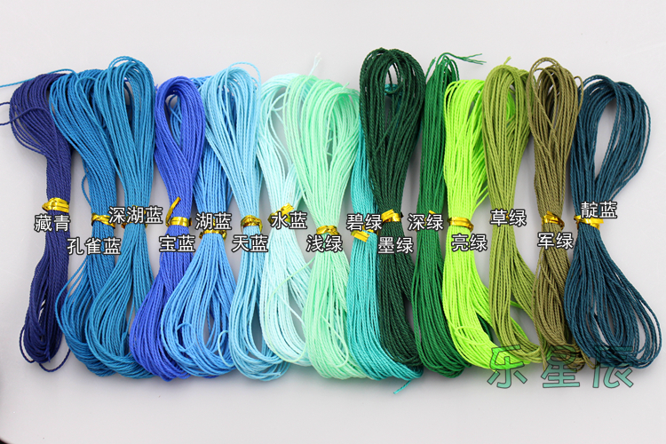 1MM台湾彩色蜡线3股可烧结编织红绳子 DIY饰品手工项链菩提串线材 - 图1