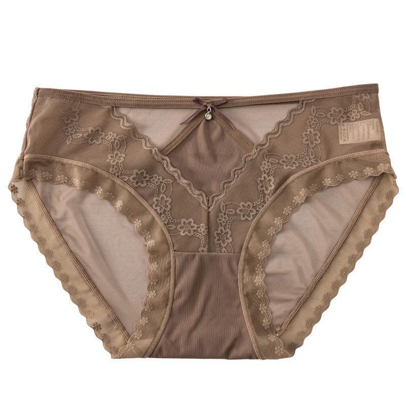 蕾丝内裤女士透气桑蚕丝抗菌裆三角短裤衩夏季薄款女士内裤,淘宝优惠券,粉丝福利购,淘宝优惠卷
