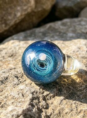星河宇宙系列【宇宙琉璃】银河星环金属制成花纹宇宙玻璃琉璃吊坠