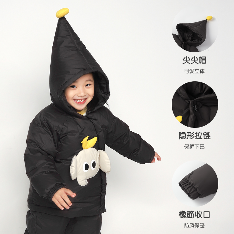 WHYLOOK 新款男女宝宝羽绒服儿童羽绒连帽外套加厚冬装三防保暖 - 图3