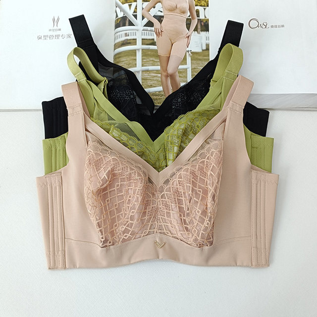 Oversili shopping mall's same style underwear for women with large breasts, single-layer thin cup adjustable breast-retracting bra 2454CD