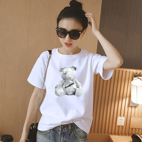 t恤女夏短袖宽松白色2026新款大码女装ins潮牌大版中半袖时尚体 - 图0