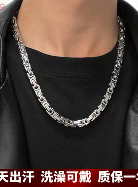 钛钢不掉色项链男女古巴链子