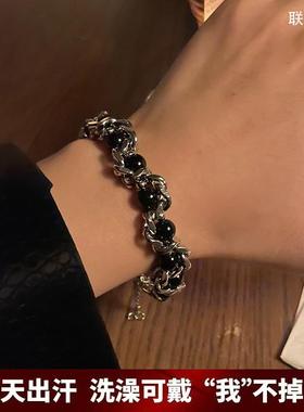 百搭小众设计毛衣链粗款女颈链锁骨链缠绕重工冷淡风珍珠项链男