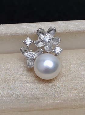 纯银天然淡水真珍珠百搭项链坠