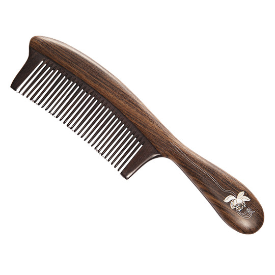 白象梳篦 天然沉贵宝镶嵌贝壳大号木梳子刻字礼物礼盒装送男女友