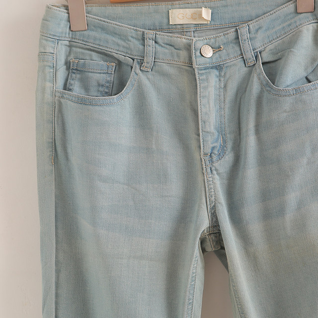 Jeans Women's Summer Thin 2026 New High Waist Slim Pencil Pants Light Color Light Tight Slim Small Foot Pants