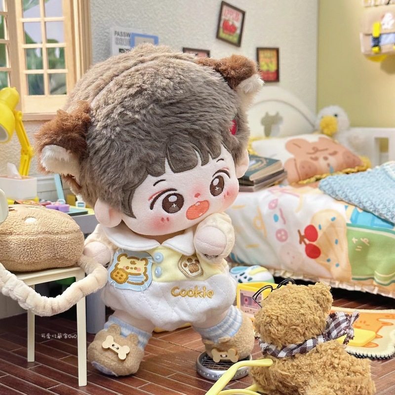 20cm棉花娃娃衣服小熊饼干可爱连体衣爬爬服耳罩套装着替换装娃衣,淘宝优惠券,粉丝福利购,淘宝优惠卷