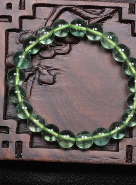 纯天然冰种绿萤石手串萤水晶萤石手链大自然舒缓心情8mm单圈男女