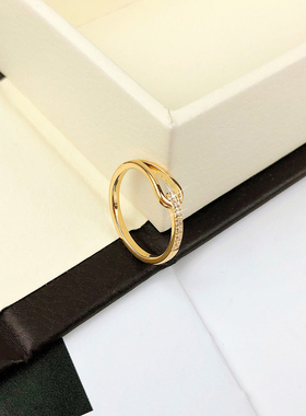 韩巧女生钛钢个性镶钻戒指