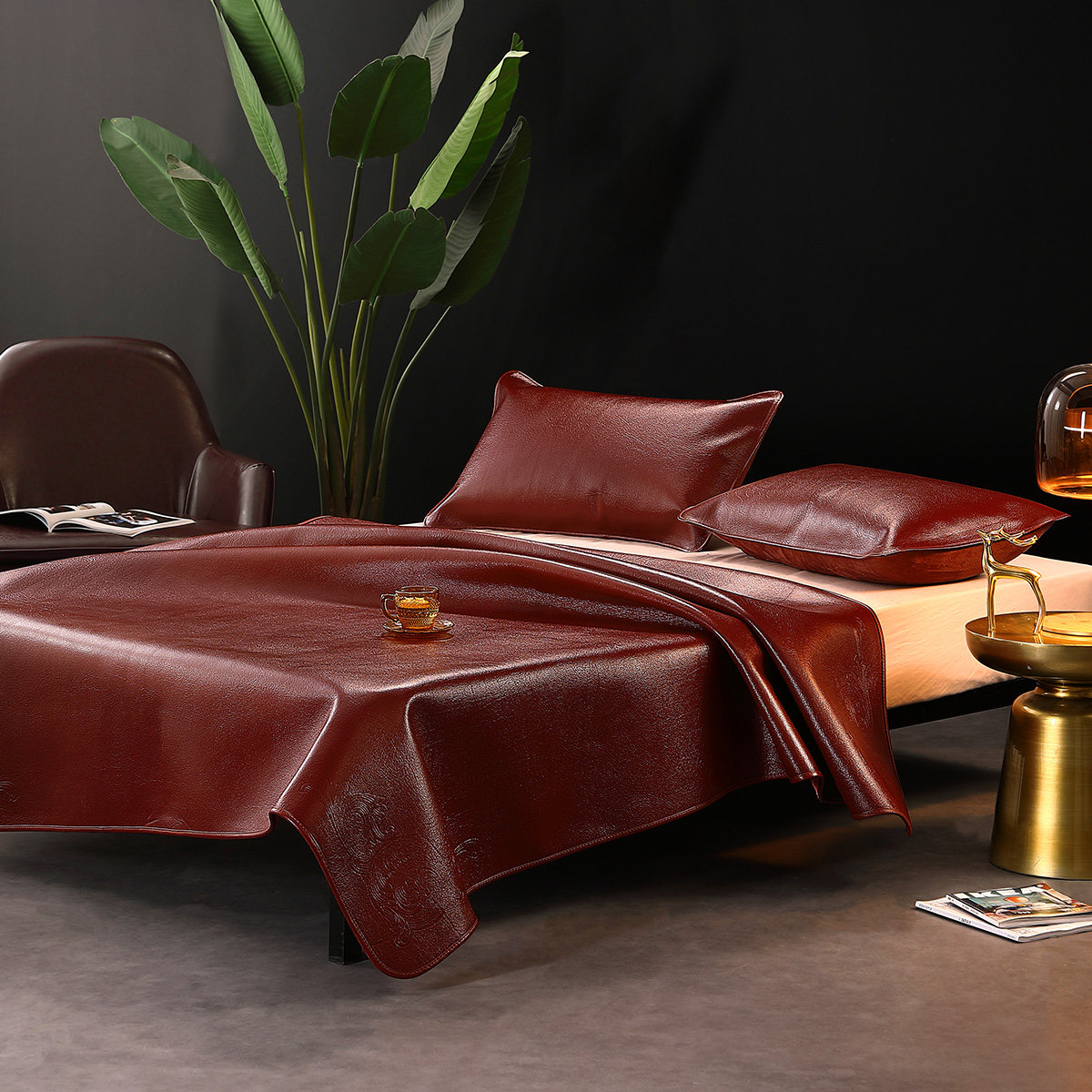 水星家纺牛皮席头层水牛皮凉席夏季高端席子防滑透气软席真皮加厚,淘宝优惠券,粉丝福利购,淘宝优惠卷