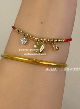 其他女铜合金锆石爱心手链