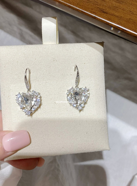 秋十一Acc 女团风~超闪大爱心吊坠blingbling耳环小众精致耳饰
