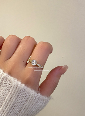 微镶细钻超闪锆石钻钻轻奢戒指