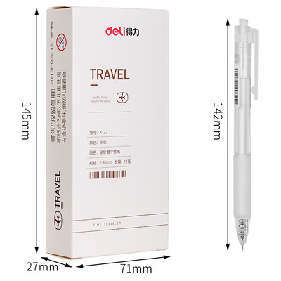 得力按动中性笔学生用文具用品签字笔圆珠笔水笔0.5mm0.38mm0.35m - 图3