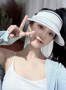 空顶帽逛街休闲女夏宽檐防晒帽